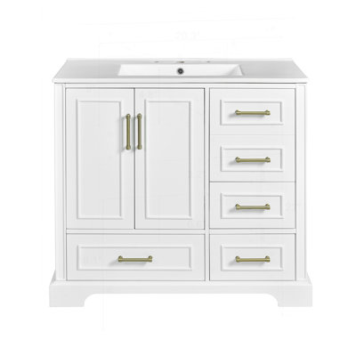 Meuble-lavabo traditionnel 36 "avec lavabo en céramique
