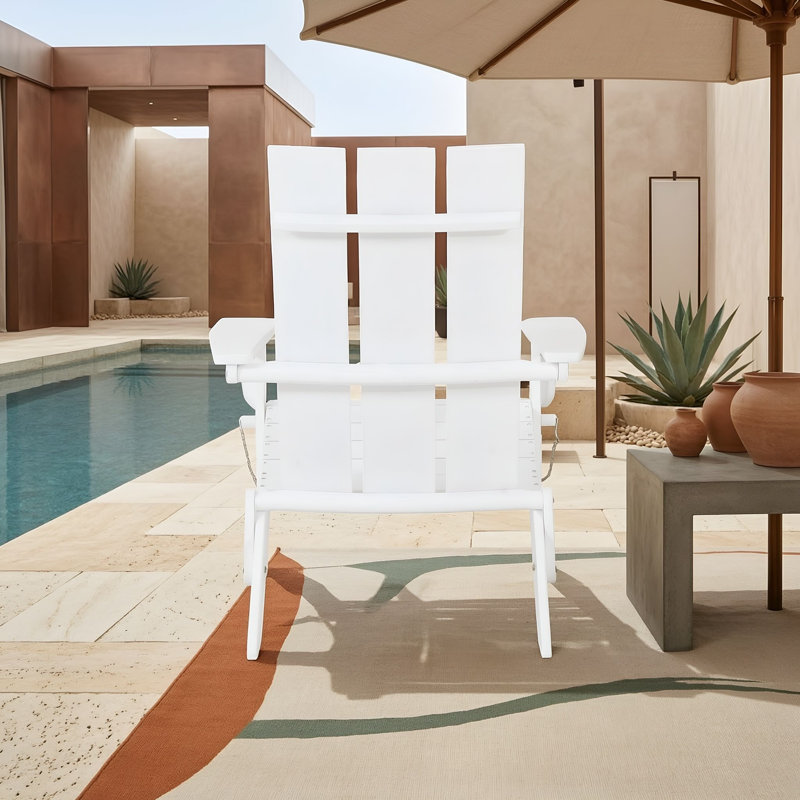 Chaise Adirondack pliable avec accoudoirs, Blanc