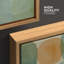 Doux sauge, bleu, orange, forme abstraite, décoration murale pour le salon-128139000-128138999
