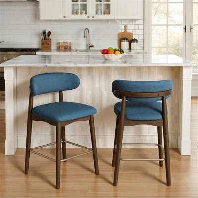 Set of 2 Mid-Century Counter Height Bar Stools