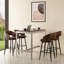 Tabouret de bar Mid-Century avec garniture cloutée -1403012357