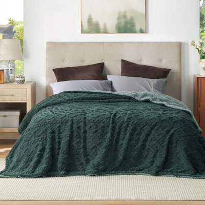 Couvre-lit en sherpa pour lit - douillette douce et douillette, couverture chaude en molleton épais pour l'hiver GentleSoft ™ ️