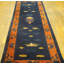 Antique Blue Early 20th Century Chinese Cranes Cloud Bands Temple Design Peking Hallway Runner Rug