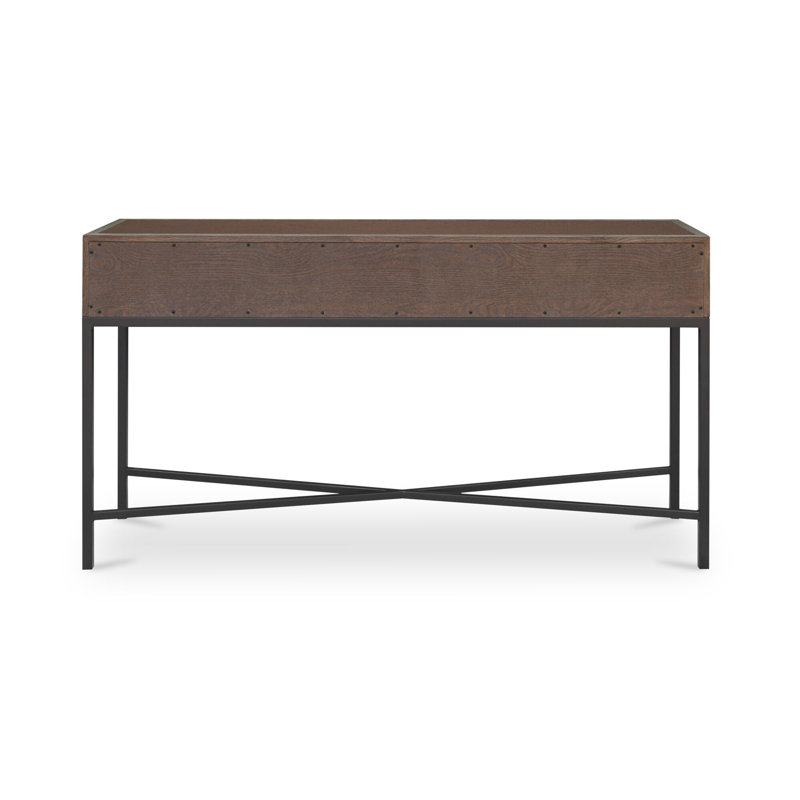 Meera 59" Console Table, Brown, Black