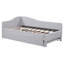 Lit de jour simple tapissier en L rembourré en forme de L avec lit gigogne-389493746