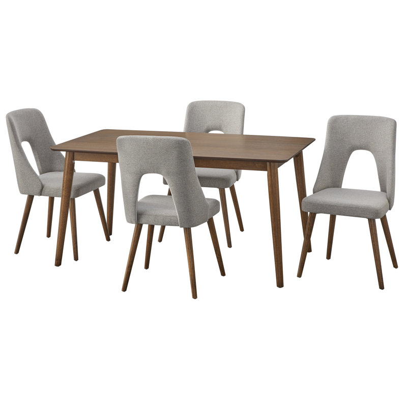 Haney Dining Set, 5 Pieces: Table, 4 Chairs