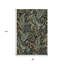 Tapis lavable à motif cachemire noir, bleu et vert 3 pi x 5 pi avec protection UV