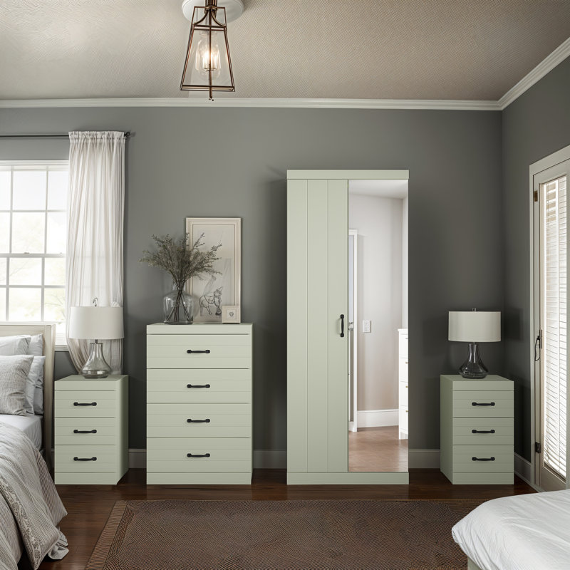 17 Stories 4 Piece Bedroom Set, Sage Green