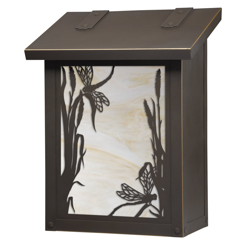 Brass Wall Mounted Mailbox, Gold Iridescent, Architectural Bronze