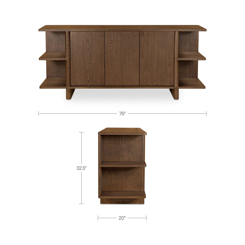Casey Sideboard Rustic Oak, Dark Brown