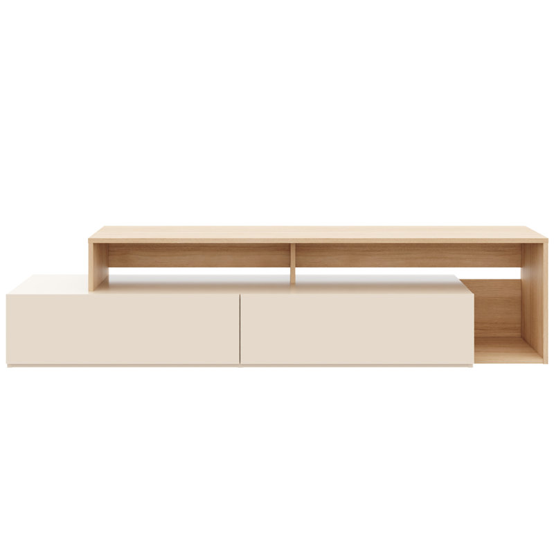Meuble télé 72 po avec 2 tiroirs, Beige