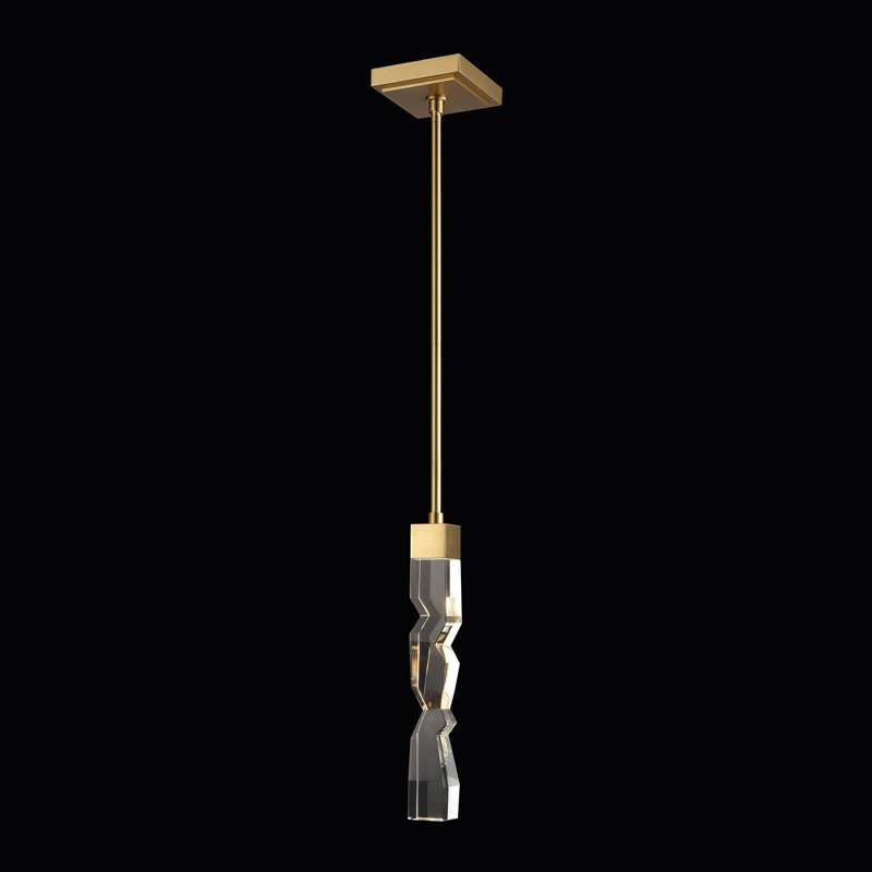 Mamadim Pendant, 63.25" H x 2" W x 2" D, Aged Brass