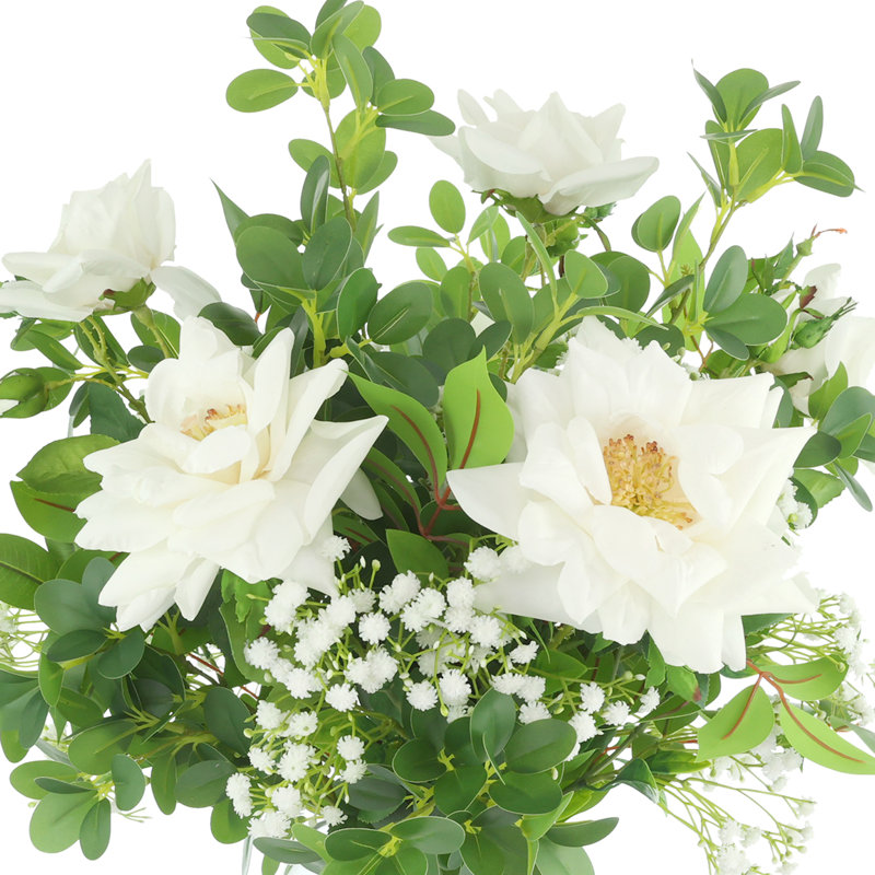Faux Centerpiece with Roses and Baby's Breath