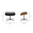 Ingrassia 20.5" Genuine Leather Footstool Ottoman, Baja White-728020082