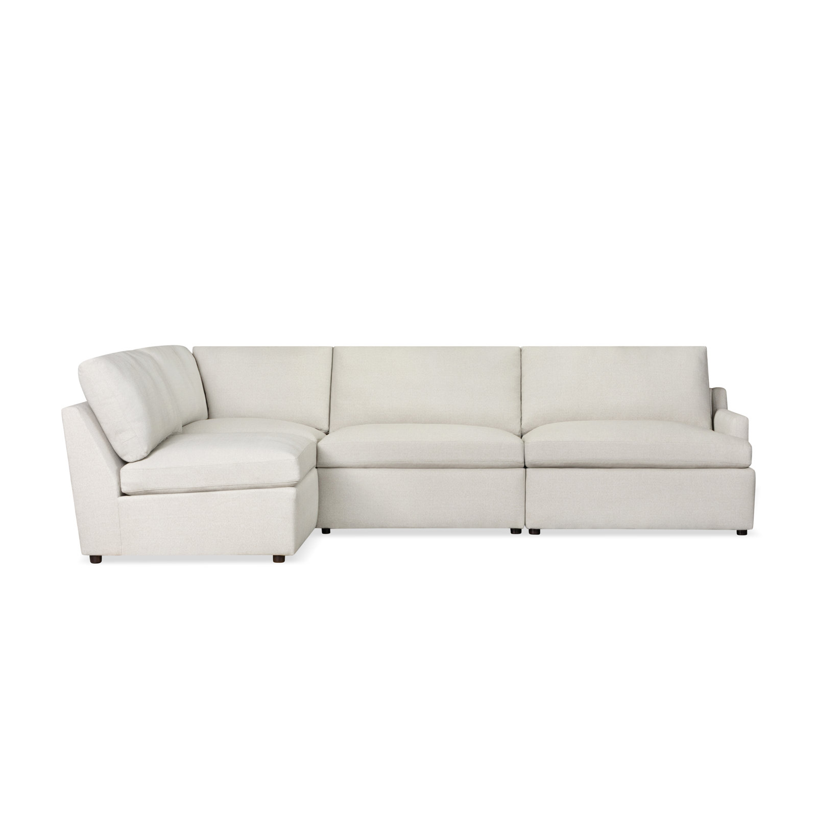 Essex 4-Piece Upholstered Modular Sectional, Left Hand Facing, Macarena Light Gray Basketweave