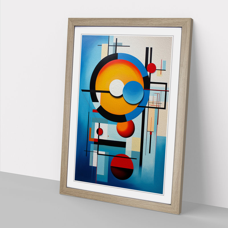 Bauhaus Abstract Art - Framed Print, Oak Framed, 34cm H x 25cm W