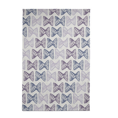 Tapis géométrique lavande / bleu