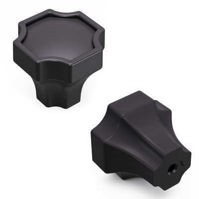Monarch Collection Square Knob - 1-1/4" x 1-1/4" Cabinet Knob Matte Black - Transitional Hardware for Drawers & Cabinets