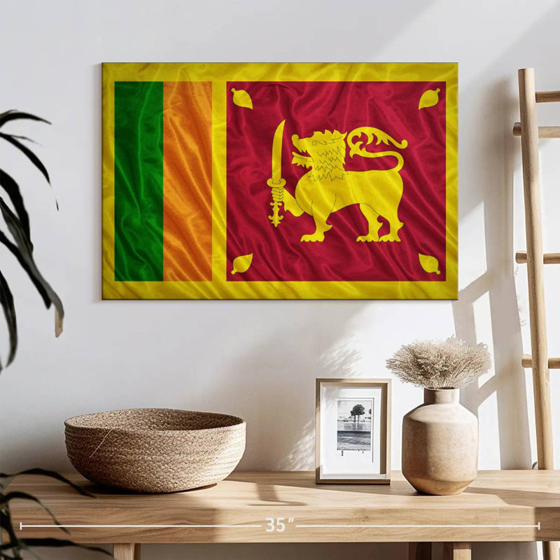 Shiny Sri Lanka Flag, 16" H x 24" W