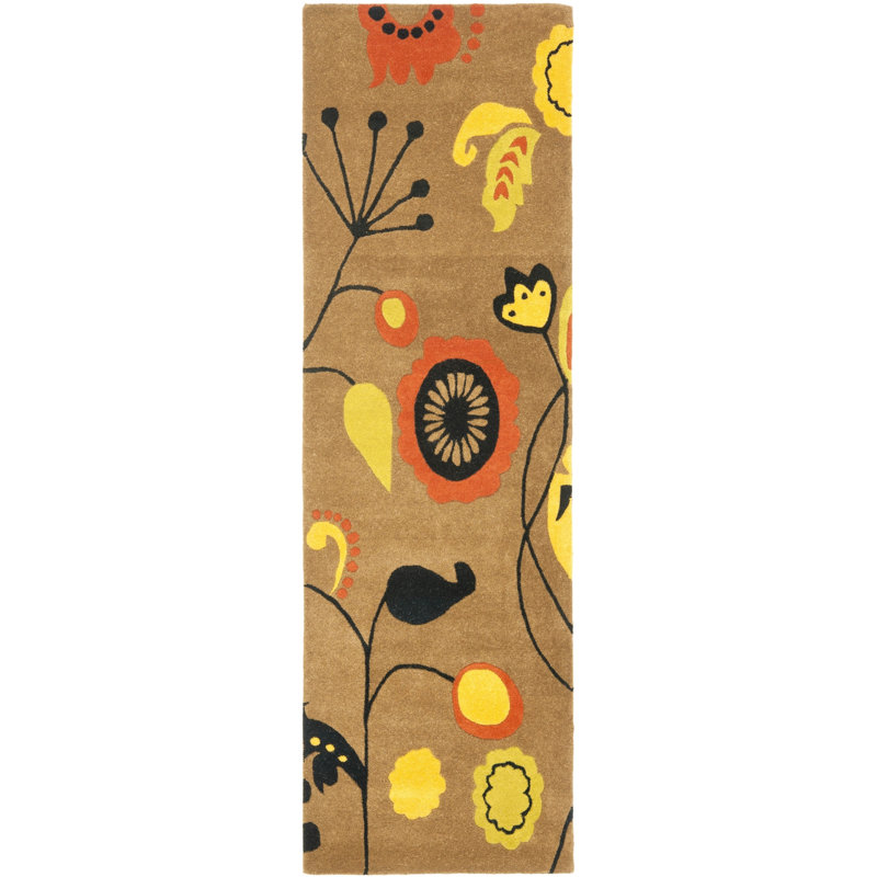 Soho Hand Tufted Wool And Viscose Floral Rug, Runner 2'6" x 8'