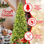 Arbre de Noël mince de 7 pi avec 400 lumières DEL blanc chaud - 1180 pointes en PE + PVC, conception à charnières peu encombrante, installation facile, support en métal robuste - arbre à crayons réaliste pour les petits espaces-1811215283