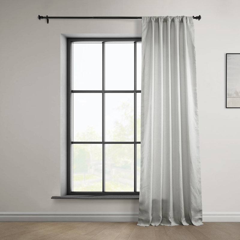 Rideaux 100% lin Britt - drapé simple panneau Britt, L 50 po x L 84 po, Grège clair