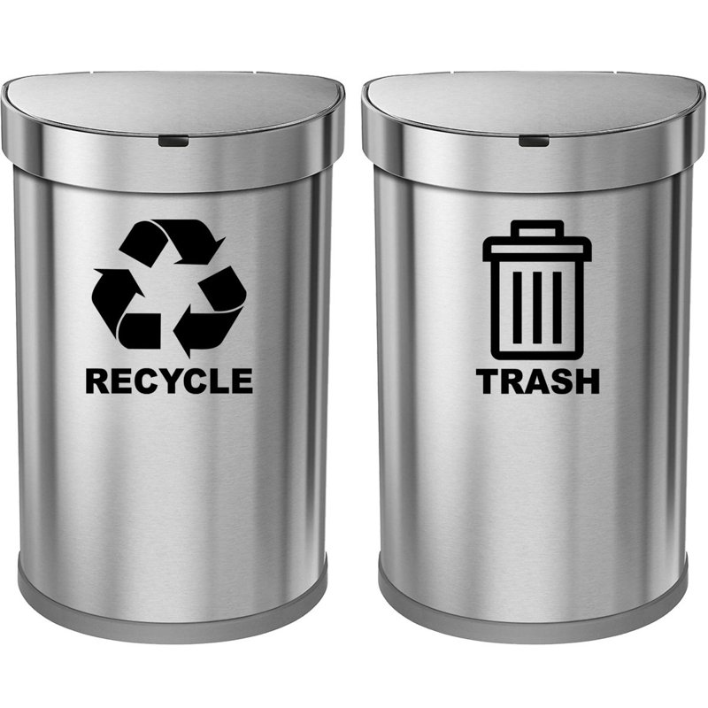 Adhésif décoratif en vinyle recyclé pour poubelle, Noir