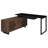 Gwinn 60-Inch L-Shape Office Computer Desk Black And Walnut