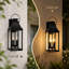 Ensemble de 2 appliques murales d'extérieur noires de H 20 po, applique murale imperméable 2 lumières avec lanterne murale transparente pour porche, jardin et patio