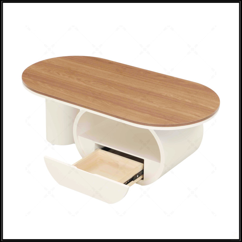 Table basse Luxury, Brun, Blanc, Bois