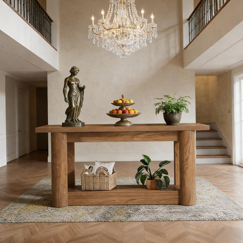 Entryway Table,2-Tier Console Table,Sofa Table, Brown