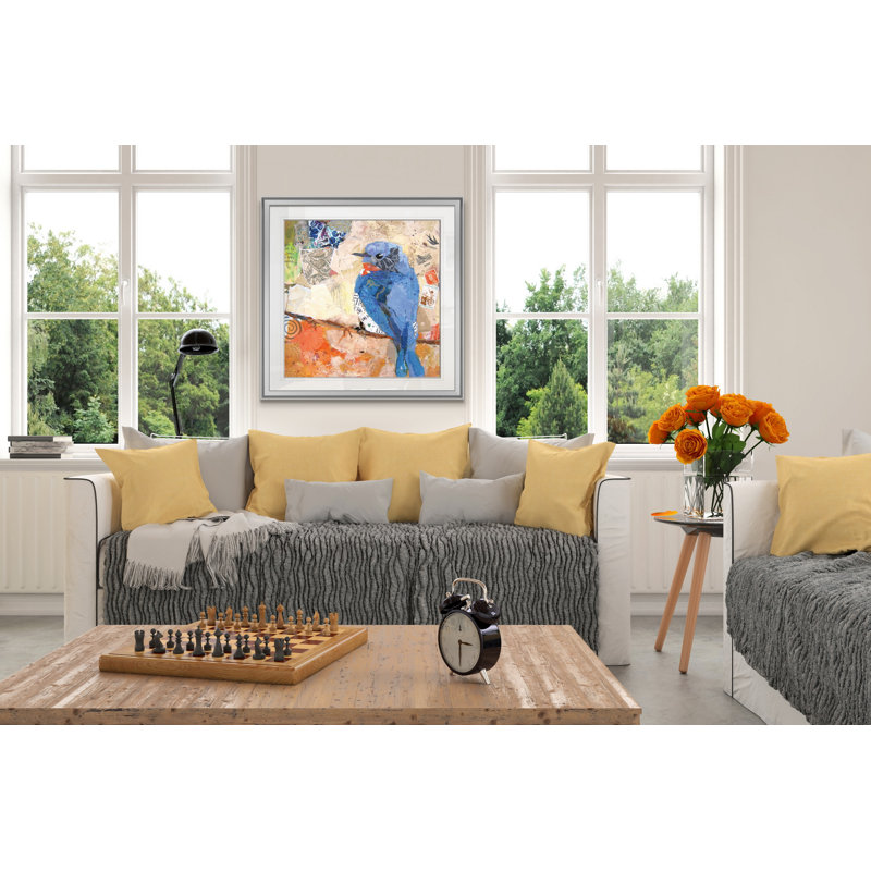 « signes of spring i », peinture, H 16 po x l 16 po x P 1,5 po, Encadrement argenté