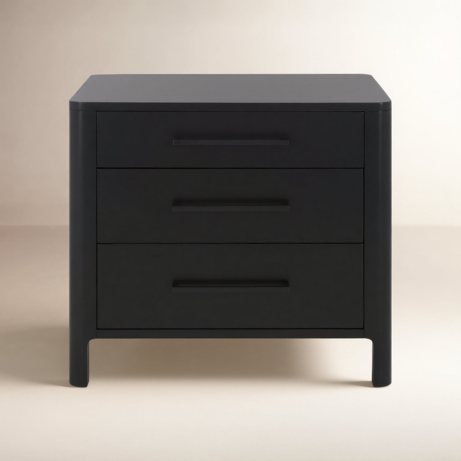 Monty Mahogany Nightstand, Black
