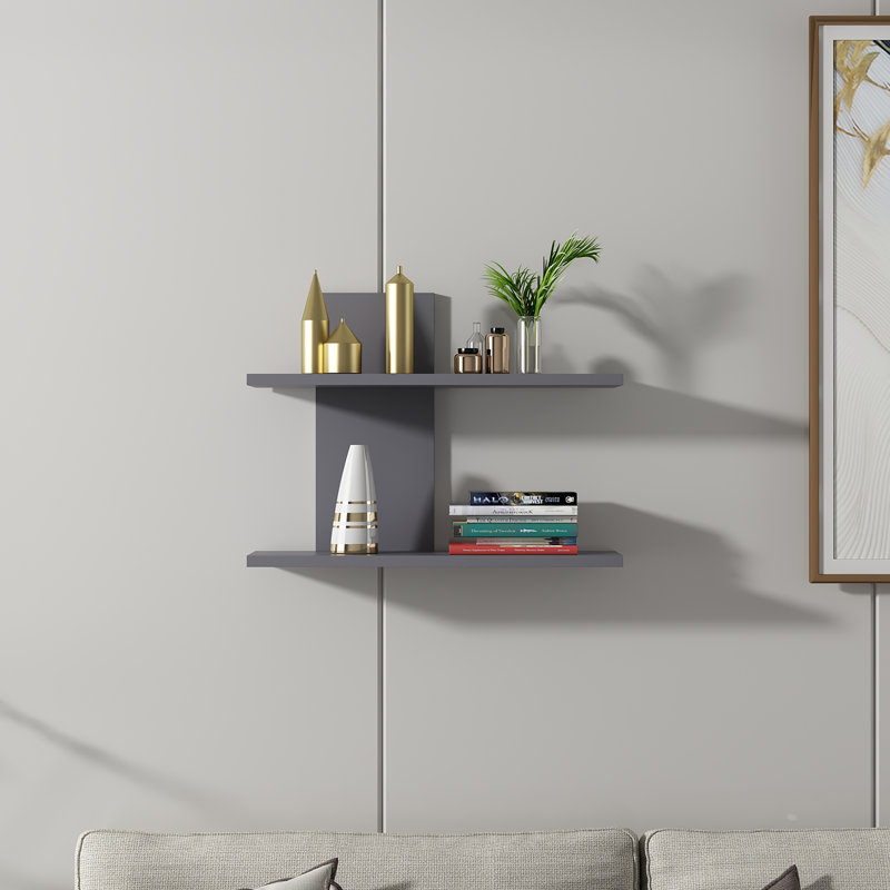 Bacus Wall Shelf Versatile Storage Solution for Modern Homes, Anthracite