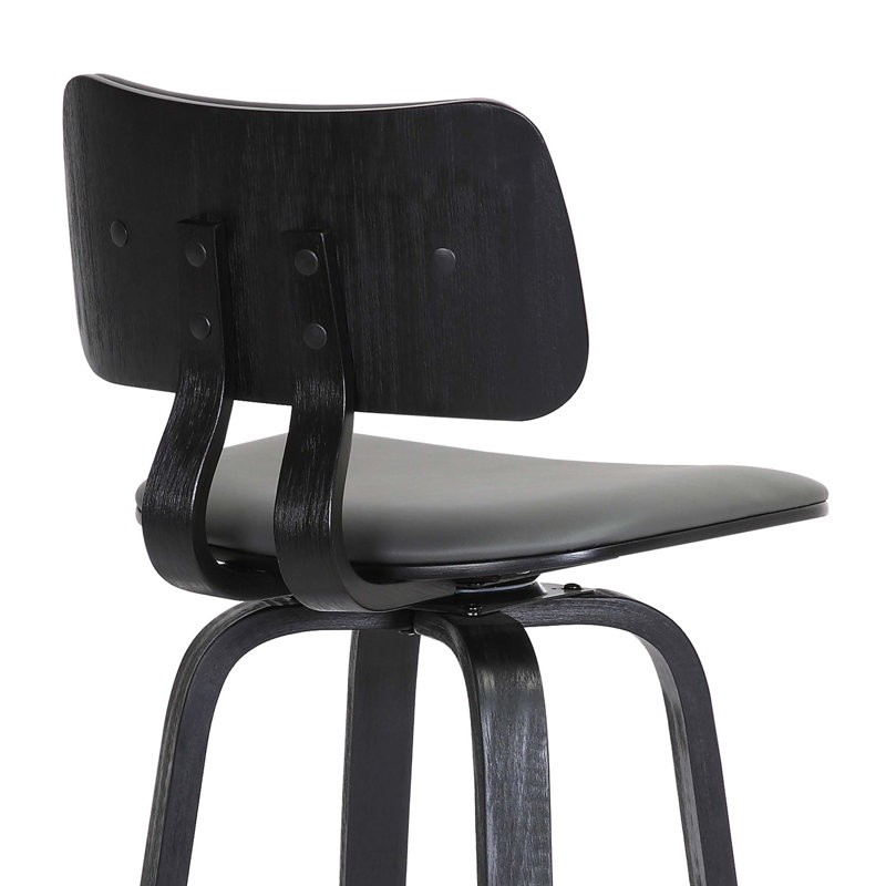 Tabouret de bar pivotant 30 po en bois noir