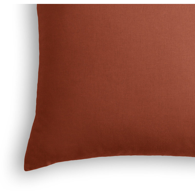 Housse de coussin carrée, 26 po x 26 po, Orange rouge foncé, Duvet