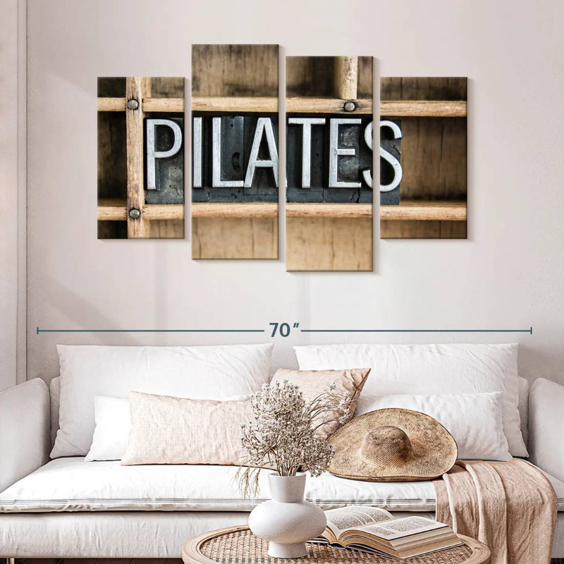 Sireci Pilates Metal Typography, 32" H x 52" W