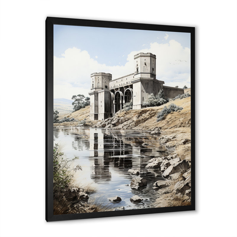Dam Dampressing Heights Pointillism I - art mural sur toile Cityscapes, H 20 po x l 12 po x P 1 po, Cadre photo noir