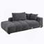 Canapé modulaire en chenille gris choisi avec 2 chaises, repose-pieds et coussins décoratifs pour un confort moderne
