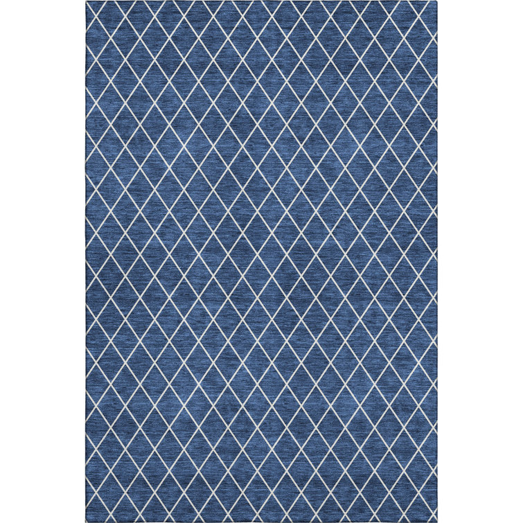 Premium Machine Washable Prisco Navy Rug