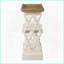 Charme de campagne française blanche Table basse en bois naturel - 3 niveaux de rangement pour le salon