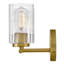 2-Light Bath Vanity Fixture with Clear Ribbed Glass-1941388315