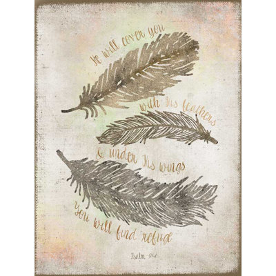 " He Will Cover You with His Feathers & Under His Wings You Will Find Refuge " Graphic Art Print