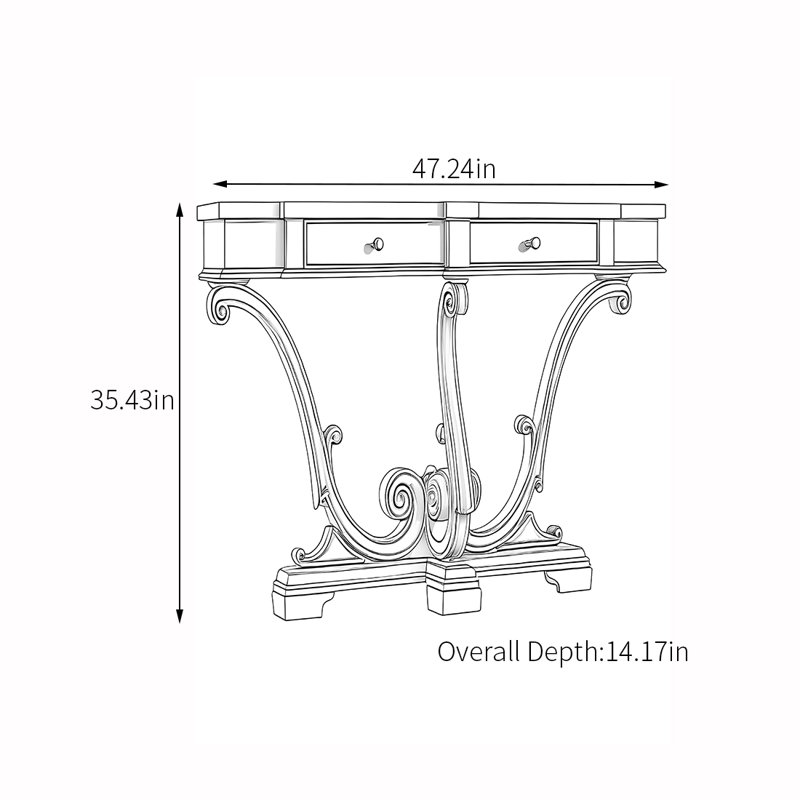 Kinloch, 35.43" H x 47.24" W x 14.17" D