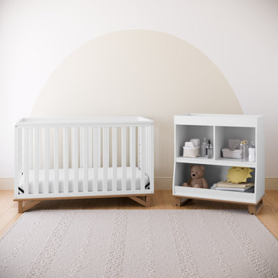 Storkcraft Santa Monica Crib and Modern Changing Table 2-Piece Nursery Set