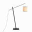 Lampe sur pied contemporaine en métal et rotin noir