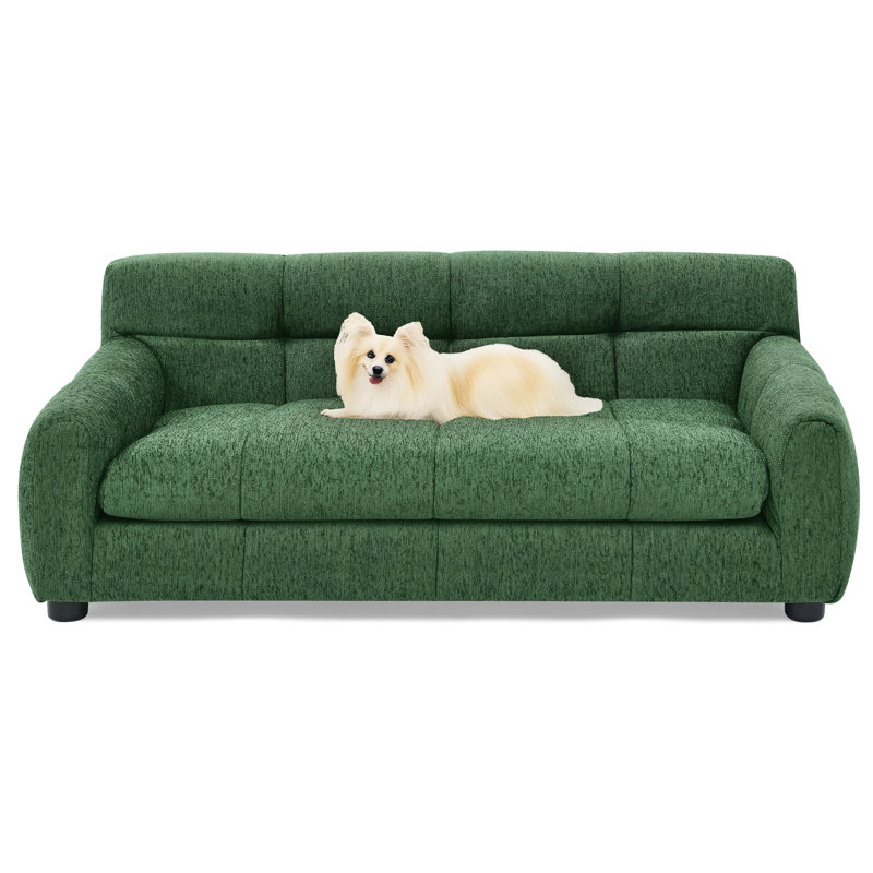 Grand chien avec lin respirant - Gris foncé et animal de compagnie moderne et stable pour chiens de taille moyenne, Vert