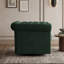 Fauteuil club pivotant Chesterfield avec capitonnage à boutons, garniture cloutée, accoudoirs galbés et pivot métallique à 360 degrés-2135493947