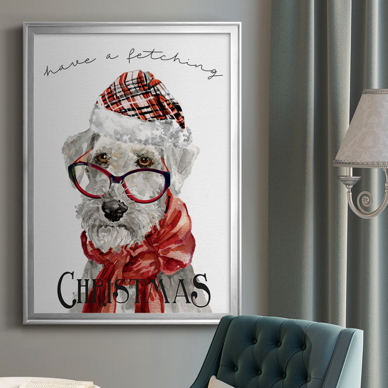 Hurdland Have A Fetching Christmas, reproduction d'art encadrée, Argent, H 24,5 po x l 18,5 po x P 1 po