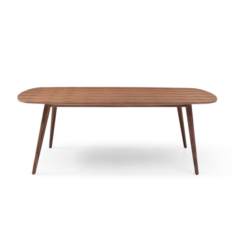 Table rectangulaire en noyer avec placage de frêne pour 8 repas 71,48 pouces avec noyer 8